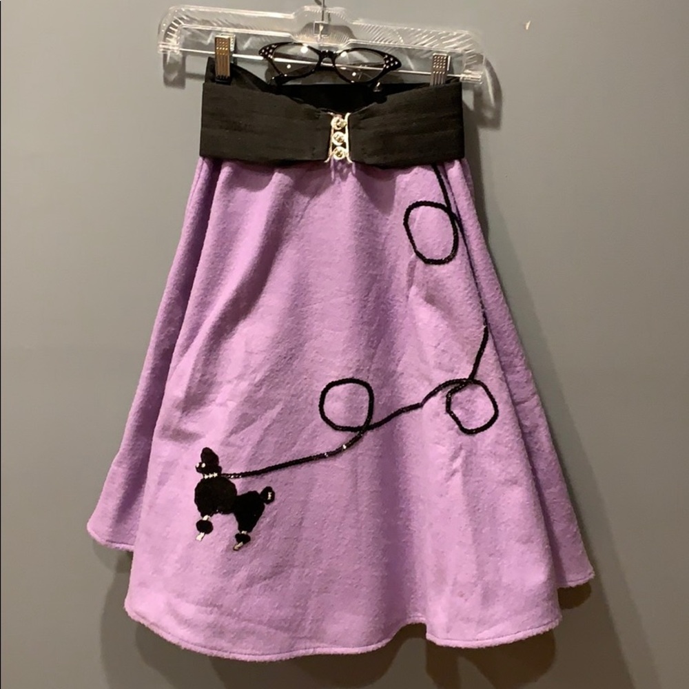 4 pc 50’s outfit (skirt, belt, glasses, shoes)